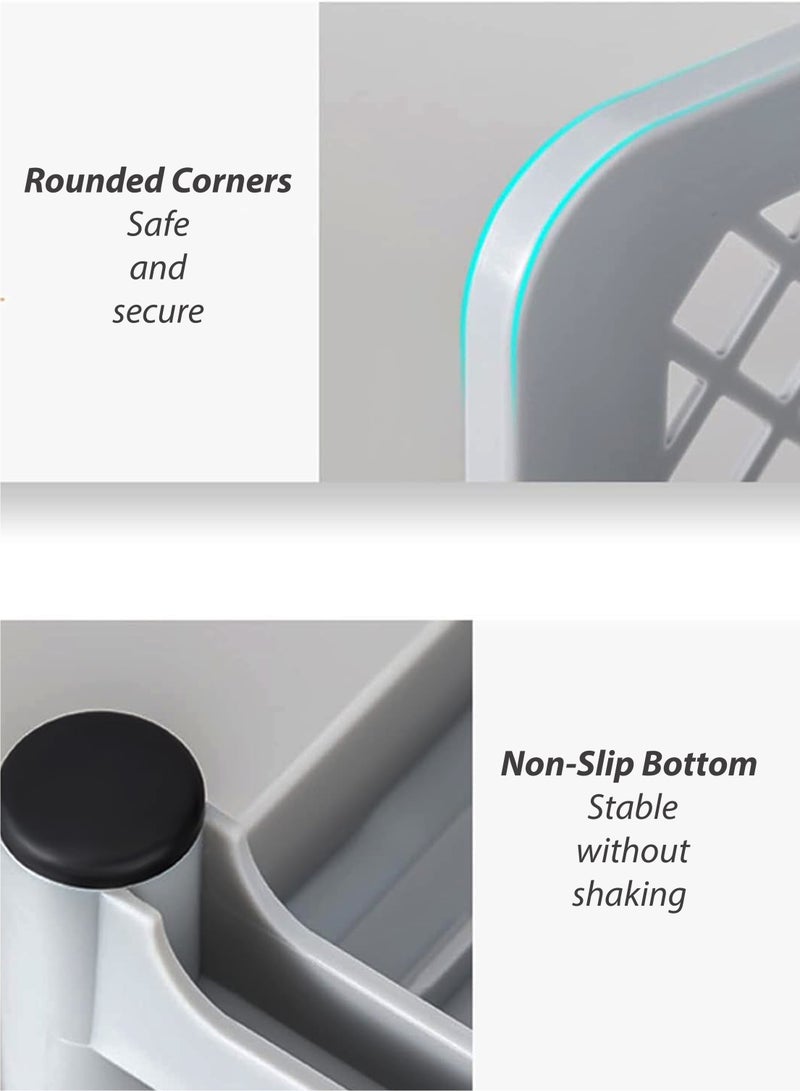 Toshionics Under Sink Organizers and Storage 1 Pack - 2 Tier Sliding Bathroom Cabinet Organizer with Hooks - Multi-Purpose Under The Sink Organizer Kitchen - Image 2